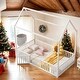 preview thumbnail 2 of 12, House-Shaped Design Twin Size Metal House Bed with Fence and Door,Kids Bed Design
