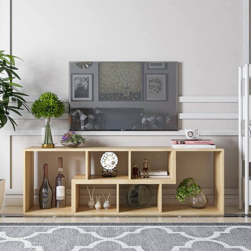 Grondin 2-Piece L Shaped TV Stand, Multi-Functional Free Combination Media Console Bookshelf for Living Room Bedroom