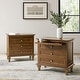 preview thumbnail 4 of 49, Muriel Farmhouse 3 Drawers End Table with Built-In Outlets nad Pull-out Shelf Set of 2 by HULALA HOME Walnut