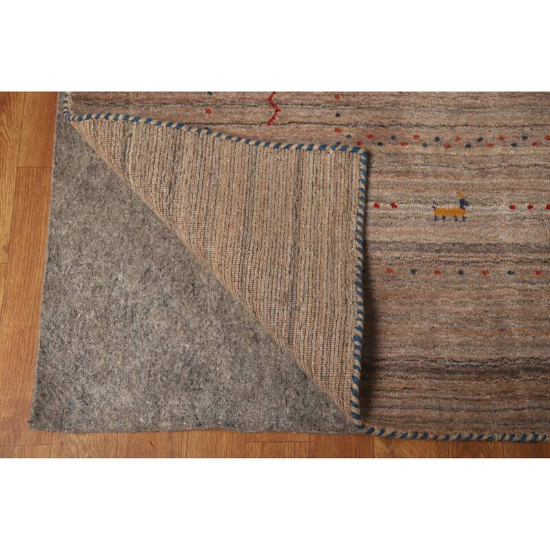 Hand Knotted Oriental 100% Wool Carpet Tribal Tribal Brown Gabbeh Area Rug - 11' 7'' X 9' 0''