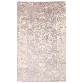 Monterey Rug ECARPETGALLERY Hand-knotted Monterey Silk M20C Grey Rug - 5'0 x 8'0 ...
