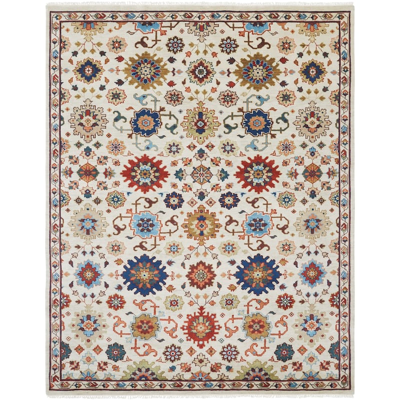 Ivory/Multi Hand-Knotted Area Rug