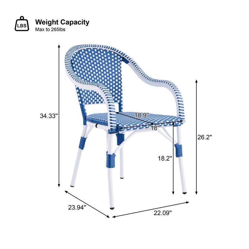 Christopher Knight Home - Iris 5-Piece Outdoor Dining Set with Four Woven Metal Frame Chairs and Acacia Wood Round Table