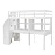 preview thumbnail 18 of 36, Modern Twin Size Loft Bed Frame with Storage Staircase and Double Desks and Shelves
