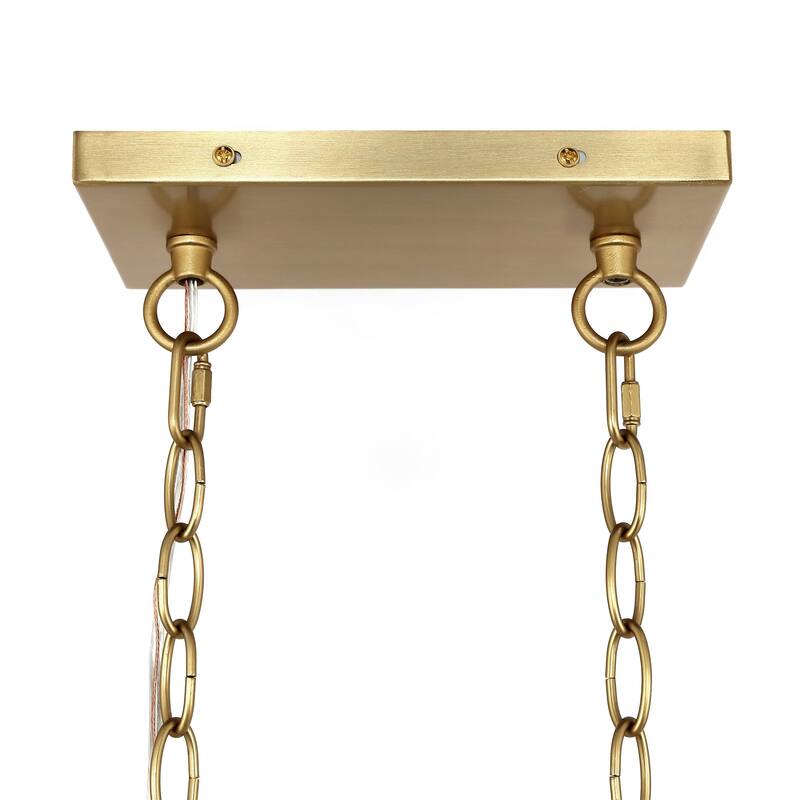 Modern Chandelier Sputnik Brass 5-Light Opal Glass 36"