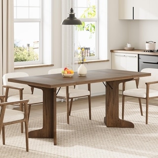 71 Inch Rectangular Dining Table for 6-8 People, Farmhouse Large ...