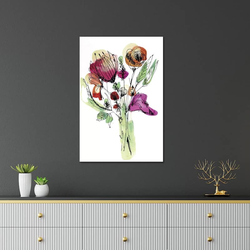 Wild Flower Bouquet Print On Acrylic Glass by Cayena Blanca - Bed Bath ...