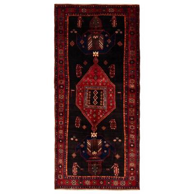 ECARPETGALLERY Hand-knotted Konya Anatolian Black Wool Rug - 4'8 x 9'7