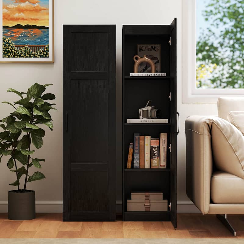 Costway 4-Tier Storage Cabinet with Door Freestanding Bathroom Cabinet - See Details