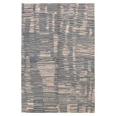ECARPETGALLERY Hand-knotted Tangier Grey Wool Rug - 6'7 x 9'10