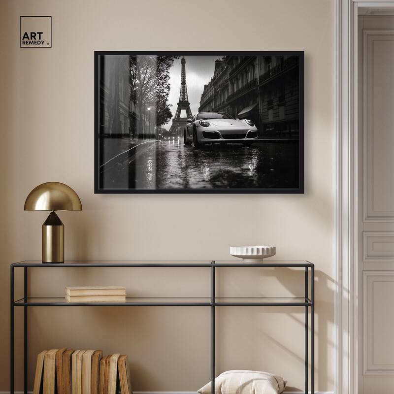 Driving in the Rain Paris Shadowbox by Art Remedy