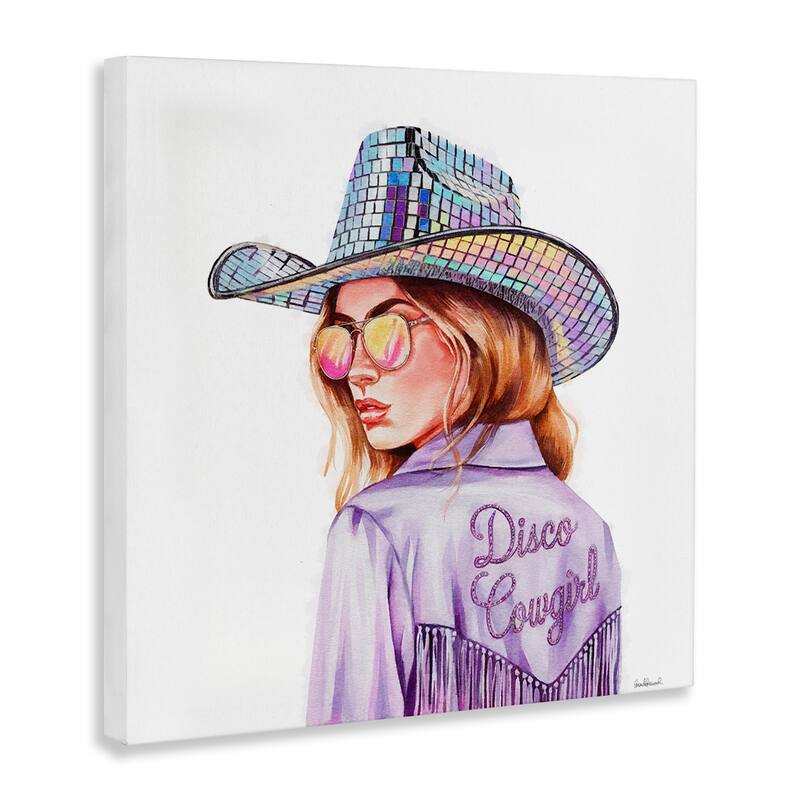 Stupell Purple Disco Cowgirl Canvas Wall Art Design By Amanda Greenwood