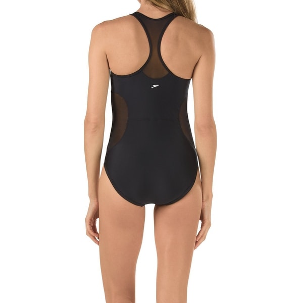 speedo zip front swimsuit