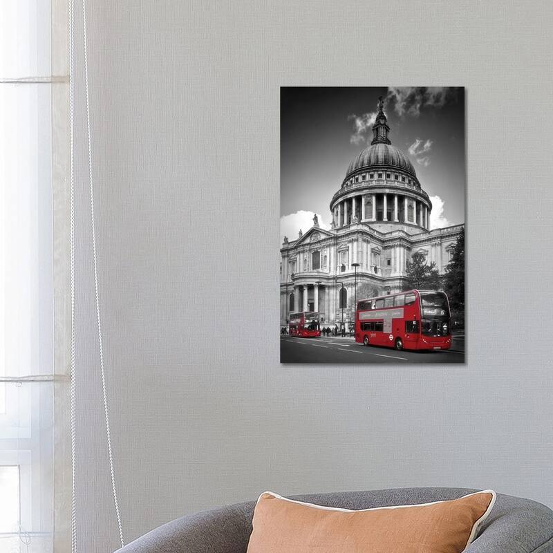 iCanvas "London St. Paul's Cathedral & Red Bus" by Melanie Viola Canvas Print - 26x18x1.5