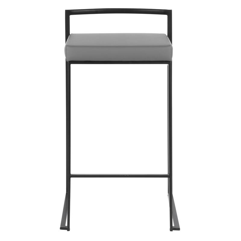Porch & Den Forrest Contemporary Black Stackable Fully Welded Counter Stool (Set of 2)
