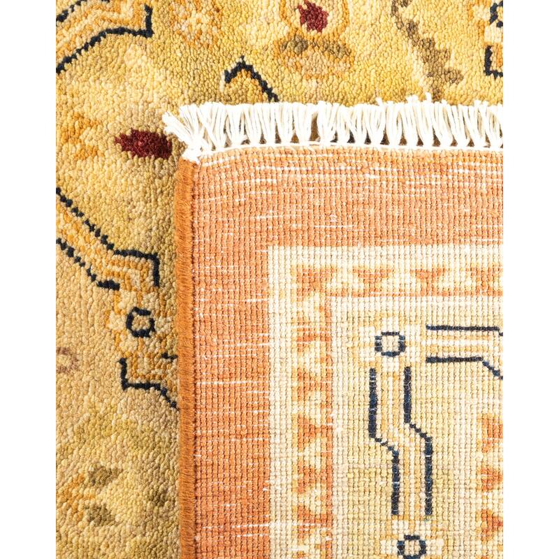 Overton Handknotted Wool Contemporary Floral Brown Area Rug - 8' x 10'