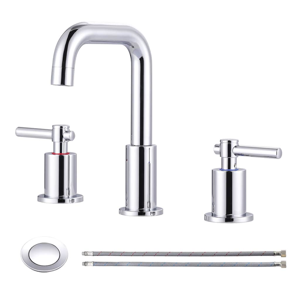 WOWOW 8 in. Widespread Double Handle Bathroom Faucet