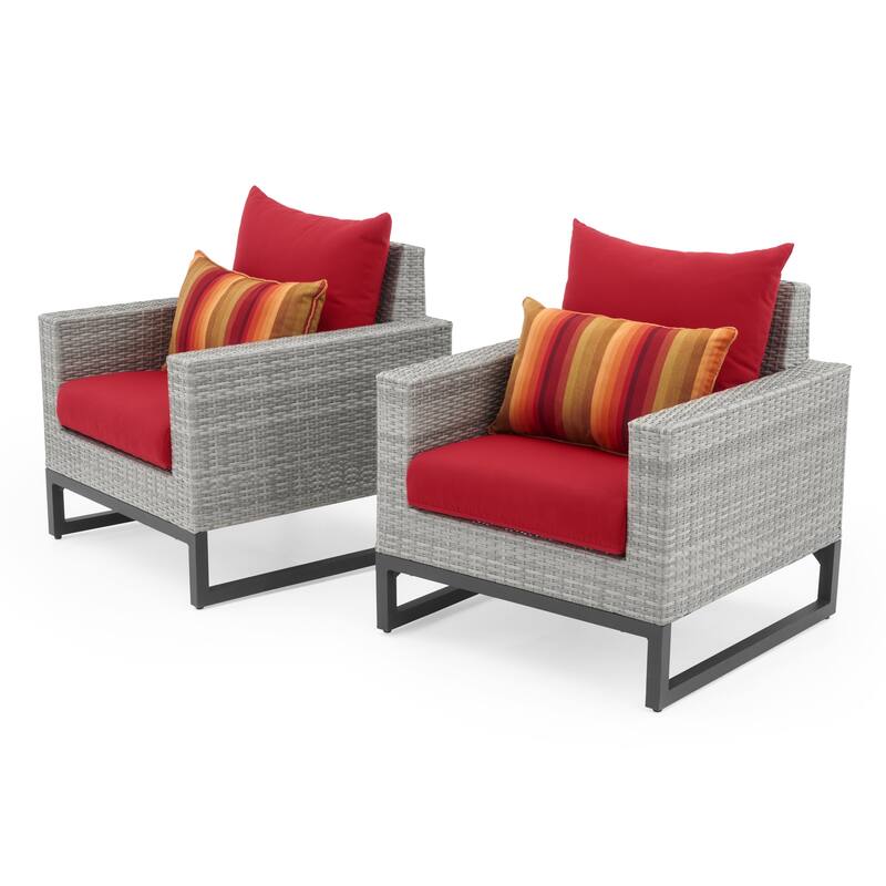 Milo Gray 7 Piece Sunbrella Outdoor Patio Deep Seating Set with Table