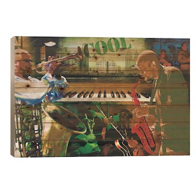 Cool Jazz Print On Wood by Tyler Burke - Multi-Color