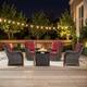 Option Brown Wicker Red Cushion