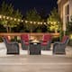 Option Brown Wicker Red Cushion