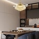 preview thumbnail 12 of 26, 48 in. Indoor Modern Ceiling Fan with Light Gold Retractable Crystal Chandelier Fan with Remote for Kitchen Living Room