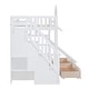 preview thumbnail 11 of 98, Bunk Bed Castle Playhouse Solid Wood Stairs Bed Frame with Storage Shelves & 2 Drawers, Children's Slide Bed with Guardrail