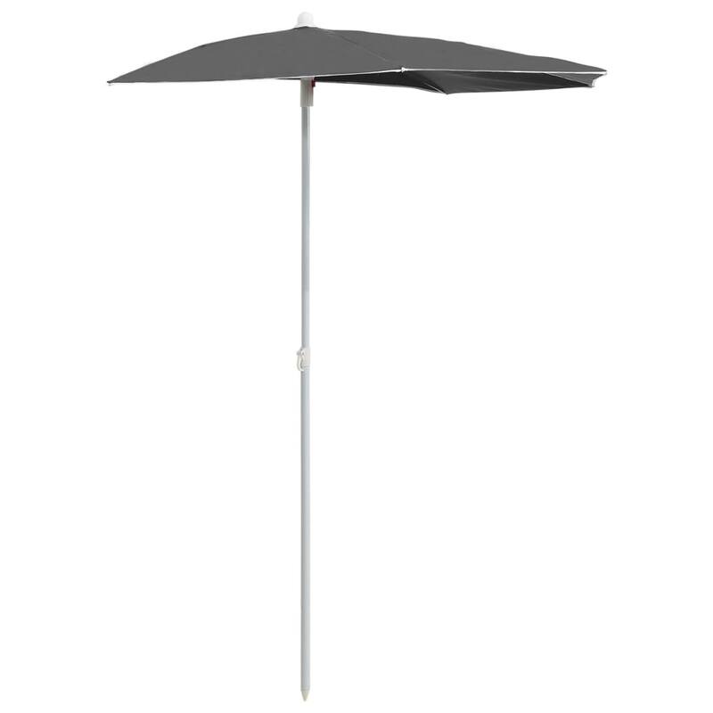 70.9"x35.4" Garden Half Parasol with Pole 8 Colors