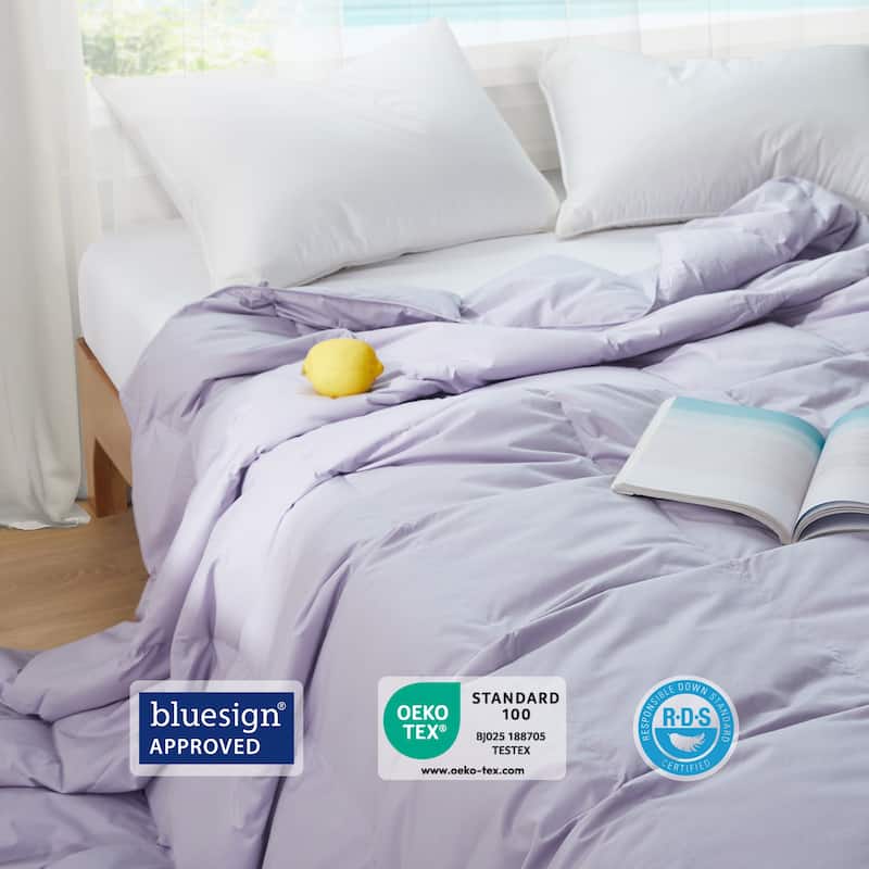 Lightweight 100% Organic Cotton Feather Down Comforter Summer Duvet Insert