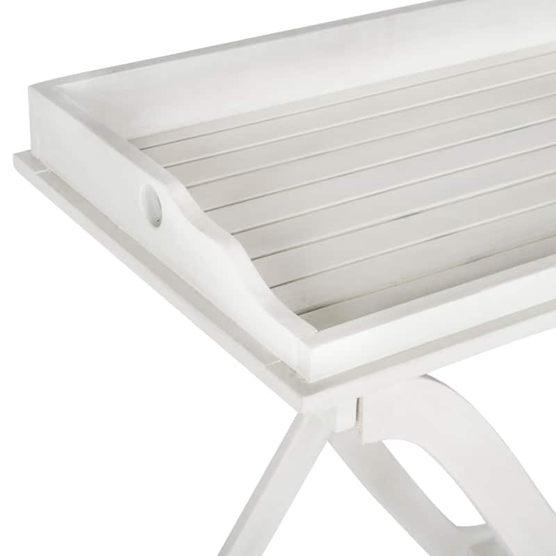 SAFAVIEH Outdoor Anastasiia Acacia Wood Folding Tray Table - 19Wx27Dx32H