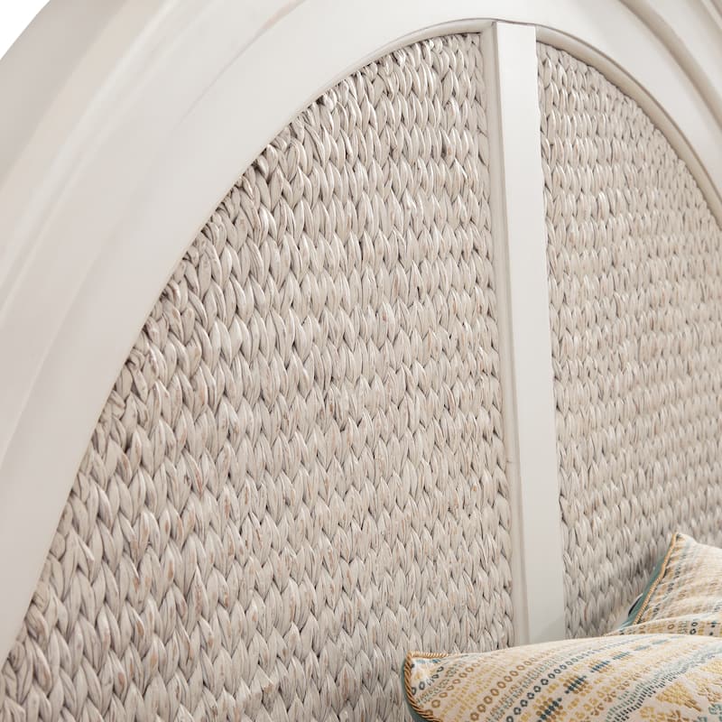 Roanoke Dove White Woven Panel Bed