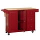 preview thumbnail 11 of 19, Simple Living 3-drawer Drop Leaf Kitchen Cart