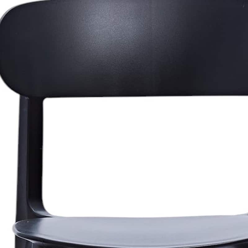 HomeRoots Set of Four Black Heavy Duty Plastic Dining Side Chairs - 20.46 in. x 30.50 in. x 18.89 in.