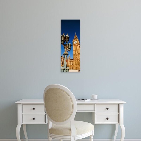 Easy Art Prints Panoramic Image 'View of a clock tower, Big Ben, Houses of Parliament, London, England' Canvas Art
