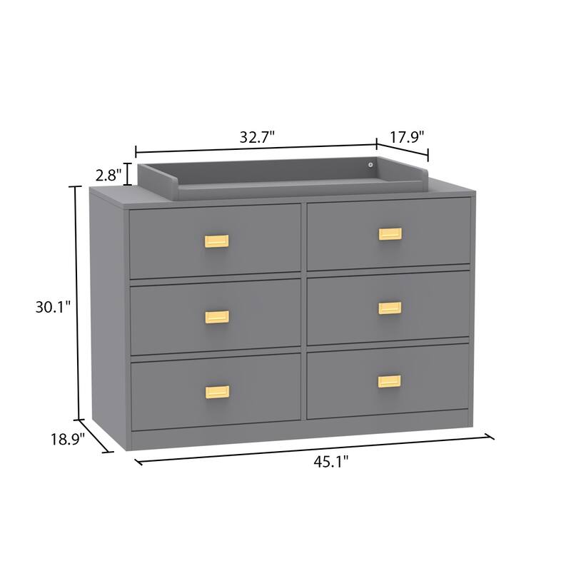 45.1"W x 32.9"H Timechee Changing Table Dresser