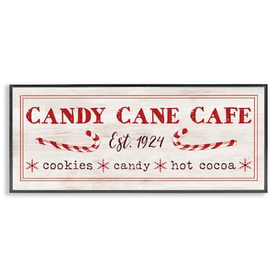 Stupell Vintage Candy Cane Cafe Framed Giclee Art Design By Dogwood Portfolio