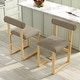 preview thumbnail 16 of 35, Corvus Caen Teddy Fabric Bar Stools with Wood Legs (Set of 2)