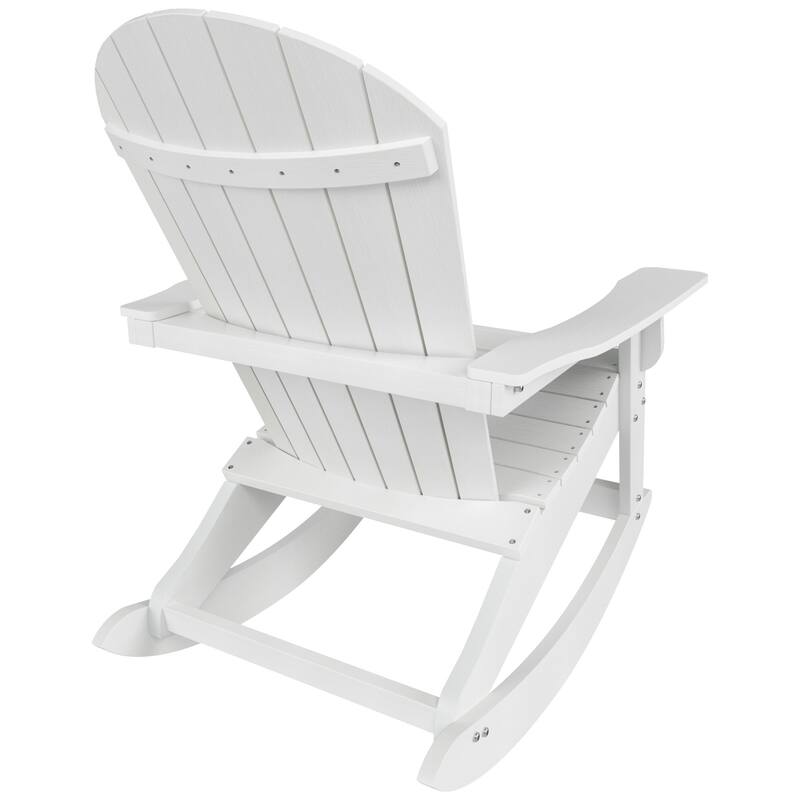 Polytrends Vineyard HIPS Outdoor Eco-Friendly All Weather Seashell Rocking Adirondack Chair