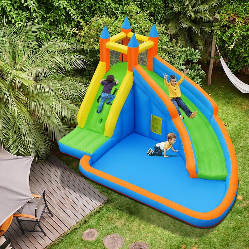 Costway Inflatable Water Slide Mighty Bounce House Castle Splash Pool - as pic shows