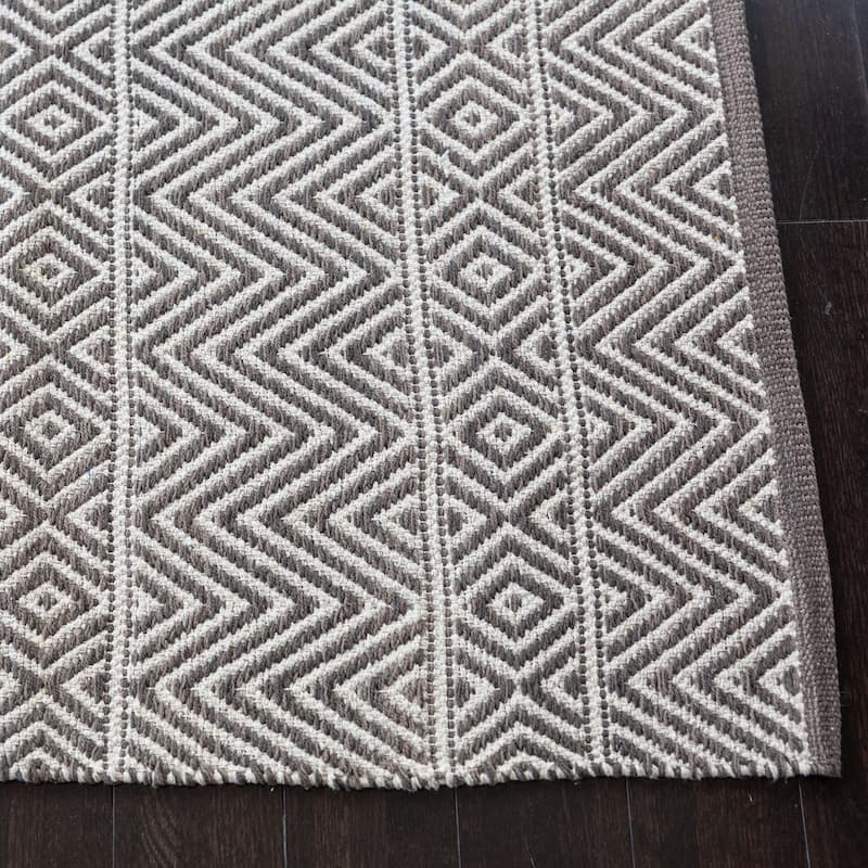 Fabstyles Herringbone Flatweave Cotton Area Rag Rug for Living Room