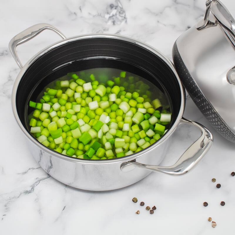DiamondClad Hybrid Nonstick Stainless Steel Stock Pot with Lid