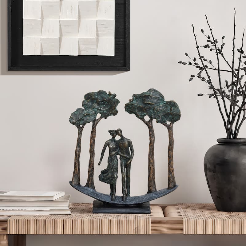 Resin Couple Love in the Park Statue Tabletop Decor