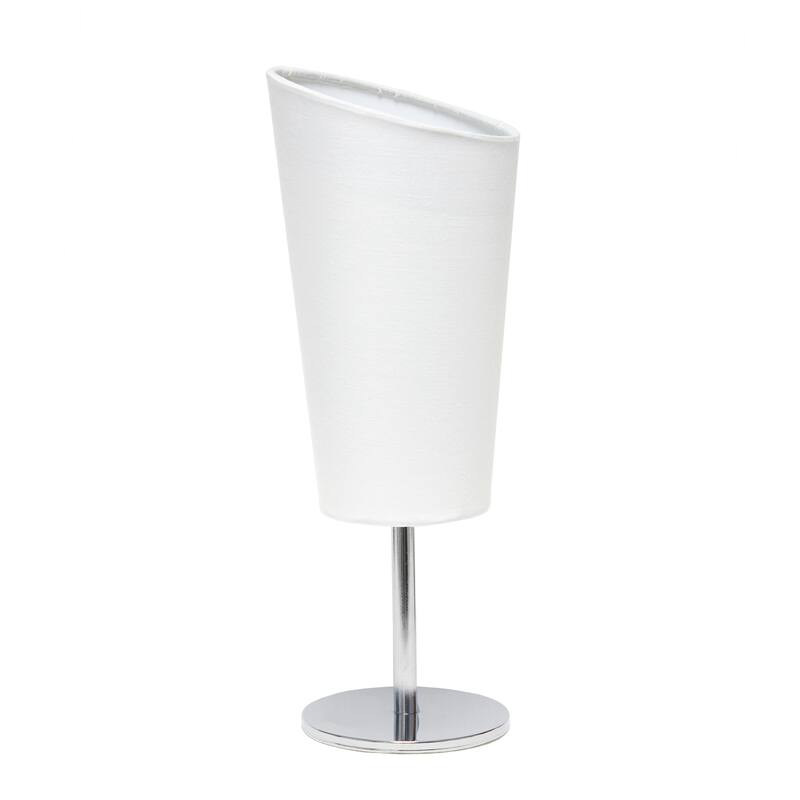Metal Table Lamp with Slanted Shade - 12.5" - White