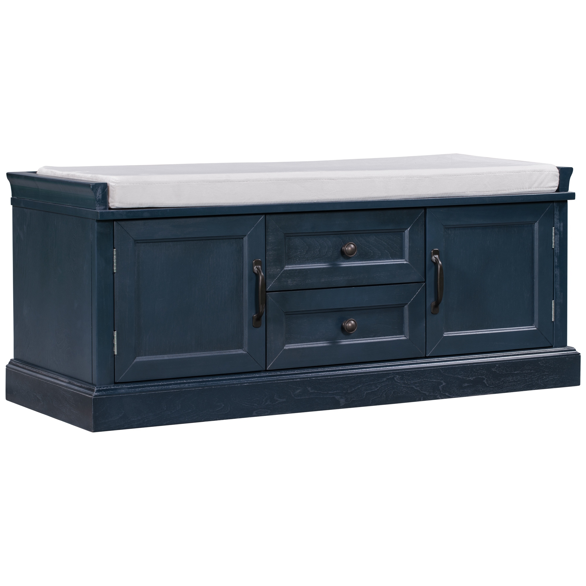 Navy blue shop shoe storage