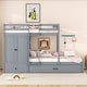 preview thumbnail 11 of 16, Twin-over-Twin Pine Wood Bunk Bed with Wardrobe, Drawers, and Shelves, Full-Length Guardrail
