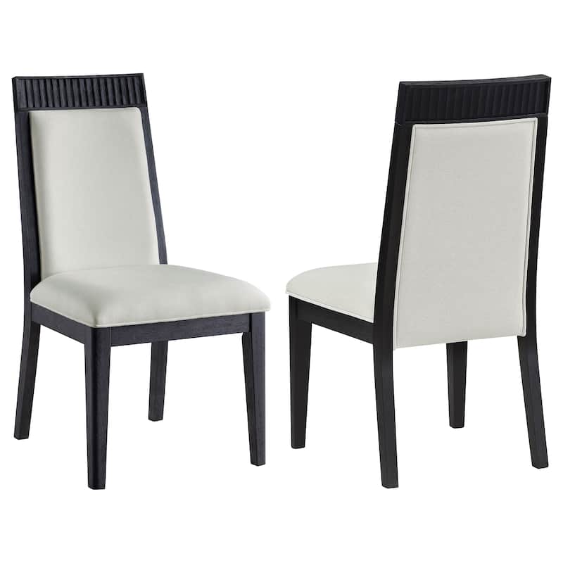 Brookmead Dining Side Chair Ivory and Black (Set of 2) - Ivory / Black