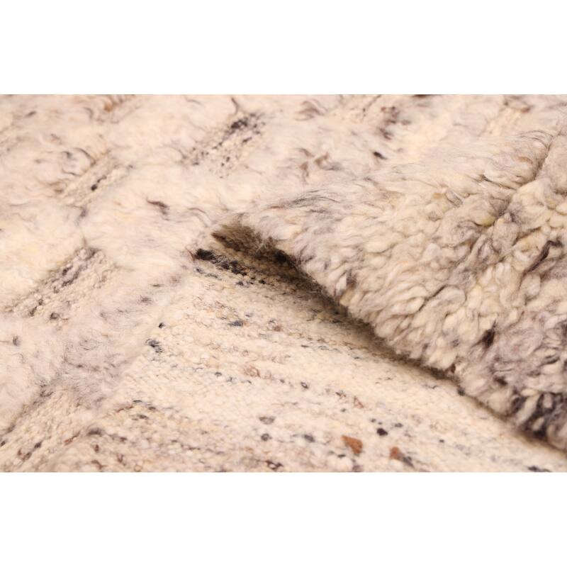 ECARPETGALLERY Hand-knotted Tangier Cream Wool Rug - 5'1 x 8'2