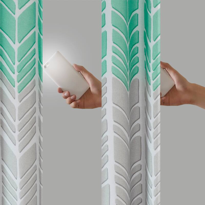 Intelligent Design Kennedy Printed Lined Total Blackout Single Window Curtain Panel