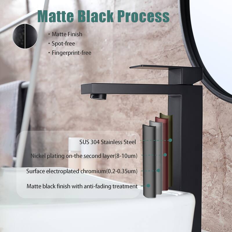 Single Handle Bathroom Sink Faucet with Sink Drain