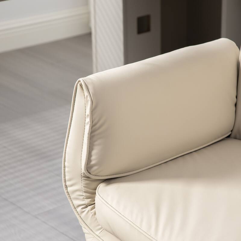 Criss Cross Chair with Adjustable Armrests Wheels Headrest, PU Lounge Vanity Desk Chair with Wide Seat, Swivel Office Chairs